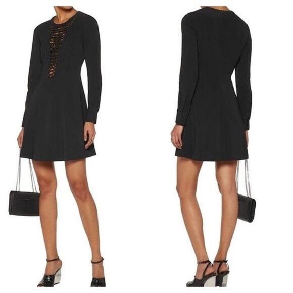 A.L.C. Wares Long-Sleeve Ponte Lace-Trim Dress Size 2 New with Tags - Picture 1 of 8